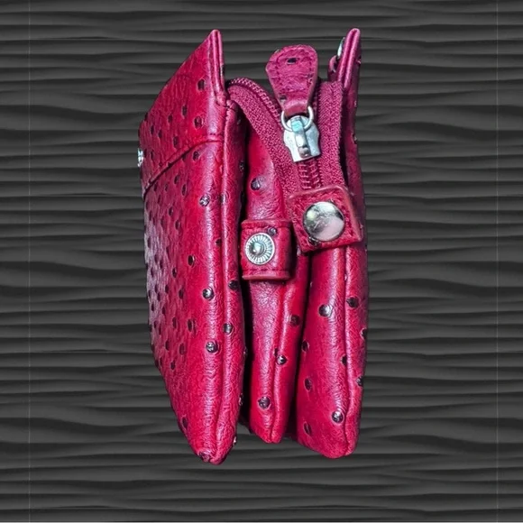 Giani Bernini Embossed Faux Ostrich Crossbody/Wristlet Clutch/Wallet - Picture 3 of 9